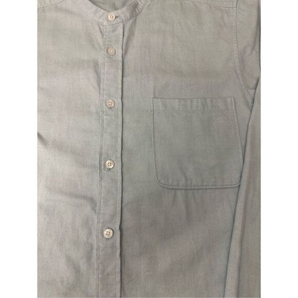REISS Maine Light Blue  Wash Grandad Collar Shirt Sz: L - Picture 8 of 8